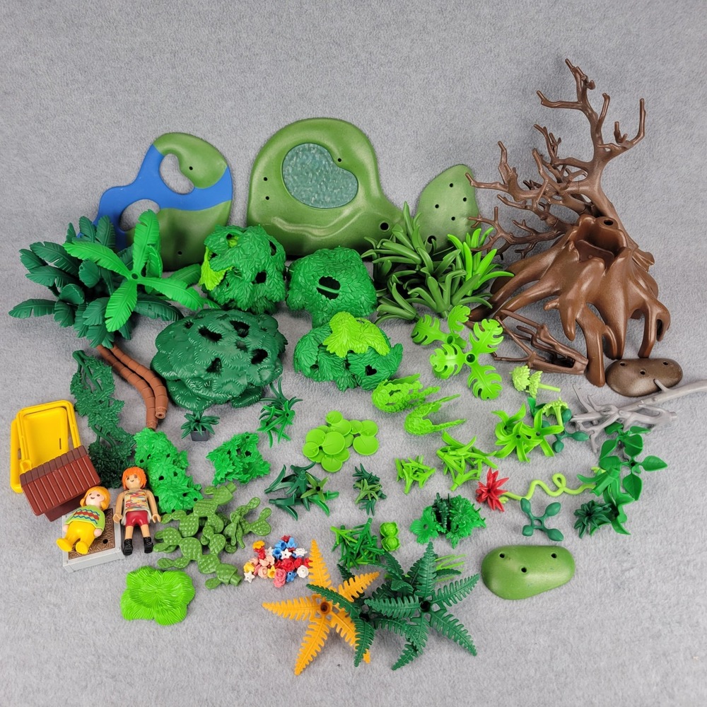 Playmobil Jungle Nature Scenery Lot Trees Plants Foliage Pond Figures 190+ Child